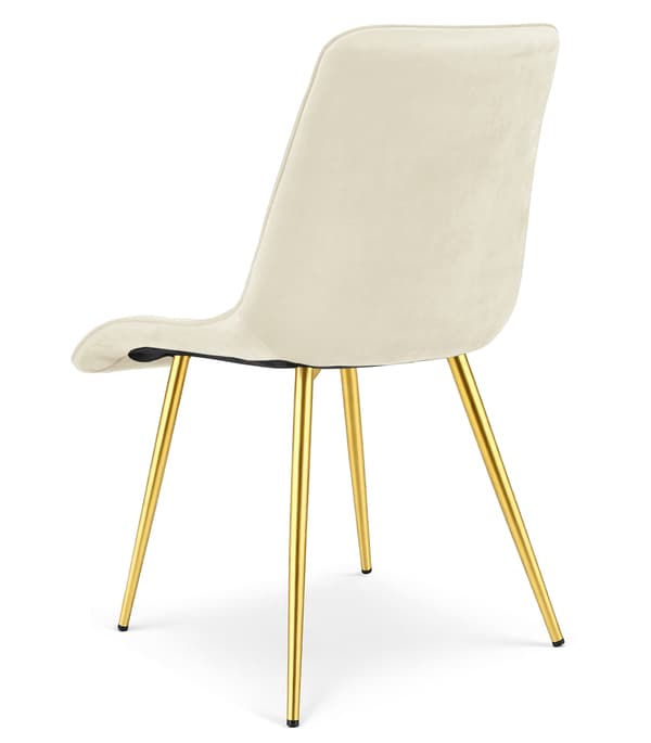 Tuoli - Leobert - Split - Sametti Vaalea Beige/Kullanväriset Jalat