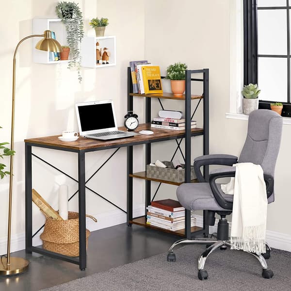 Leobert - Skrivebord - Rustik Brun/Sort - 120X60X120 Cm