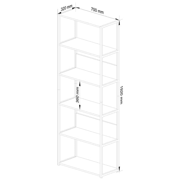 Akord Loft-metalreol, hvid