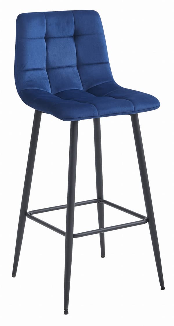 Hocker Arceto I Marinblå Sammet Med Svarta Ben (3 St)