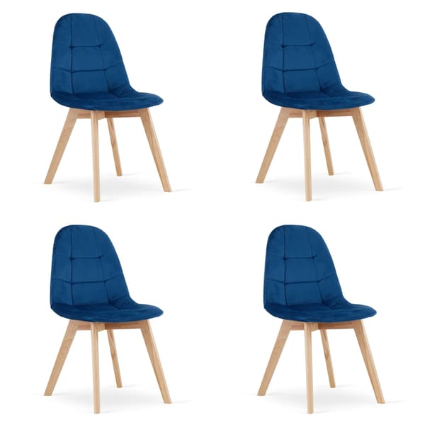 Leobert Stol Bora - Mørkeblå Velour X 4 60X60X55