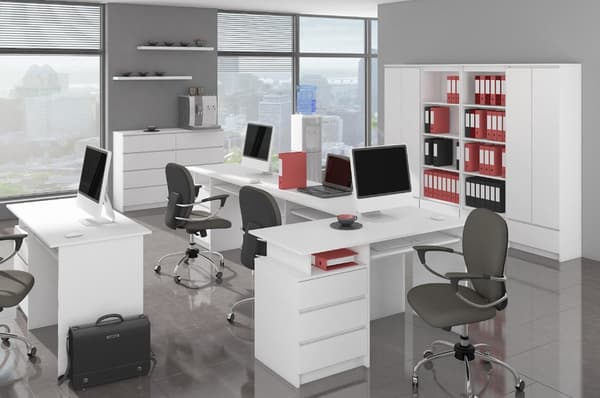 Akord lipasto, 2 ovea ja 4 laatikkoa, valkoinen