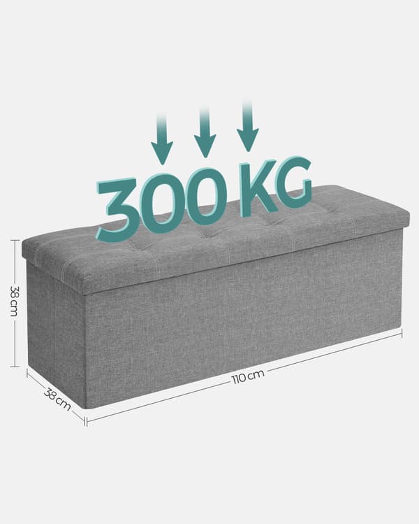 Leobert - Puf - Lysegrå - 110X38X38 Cm