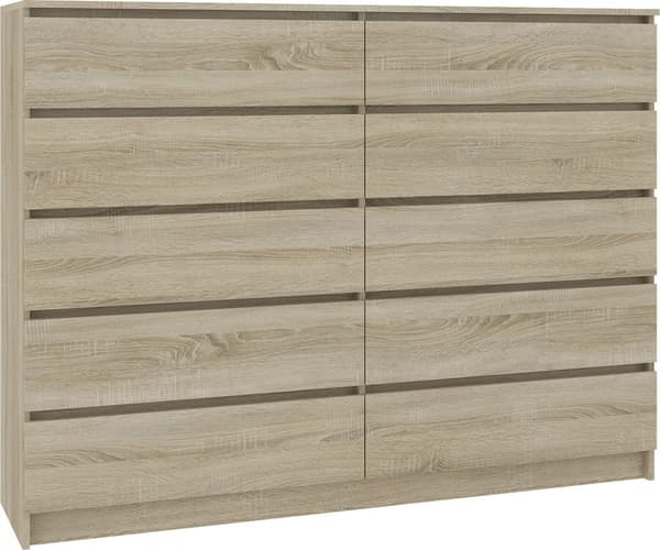 Akord kommode med 10 skuffer, sonoma-eg