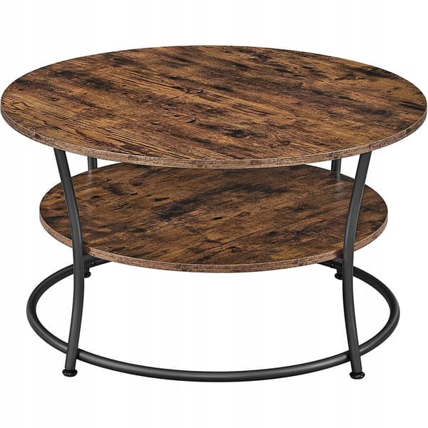 Soffbord Lct80Bx, Runt, Rustikbrunt, Loftstil