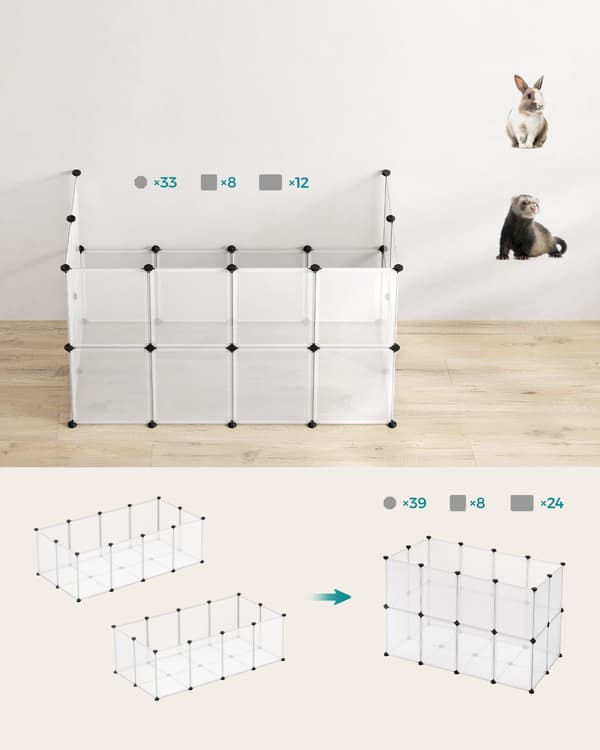 Leobert - Dyrehegn - Transparent/Sort - 143X73X46 Cm
