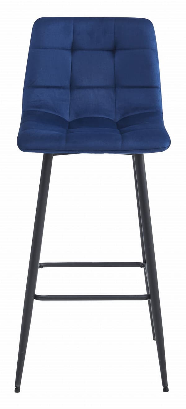 Hocker Arceto I Marinblå Sammet, Svarta Ben, 1 St