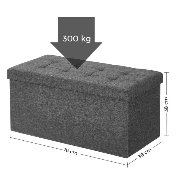 Leobert - Puff - Mörkgrå - 76X38X38 Cm