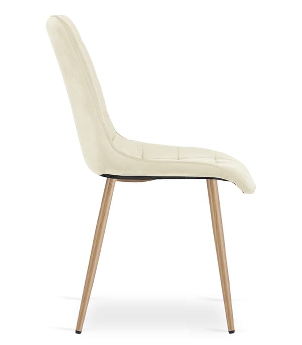 Leobert - Stol - Split - Sammet Ljusbeige/Ekben - Set Med 2
