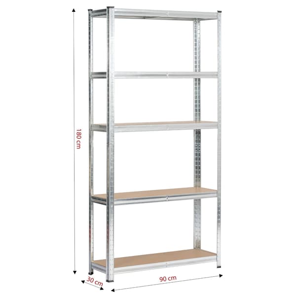 Akord Metalshelf Sølv 90x30x180