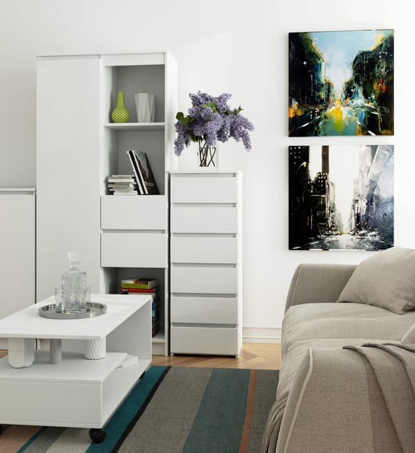 Akord Hög Byrå Vit 40X35X109