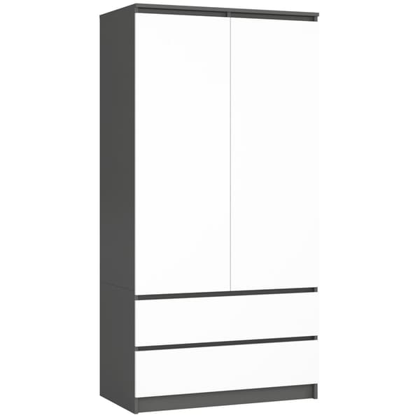Akord Garderob Grå Grafit/Vit 90X51X180