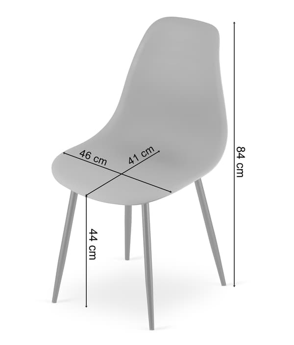 Leobert - Stol - Wat - Grå/Sorte Ben - 46X51X84 Cm - Sæt Med 3