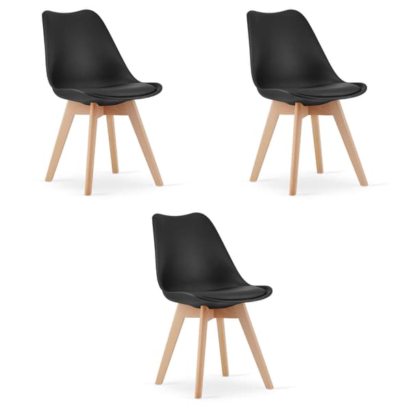 Leobert Stol Mark Sort X 3 60X50X50