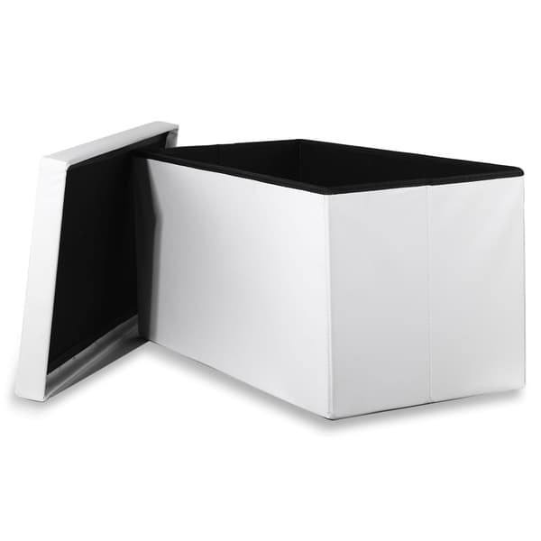 Leobert - Puff - Konstläder Vit - 80X40X39 Cm