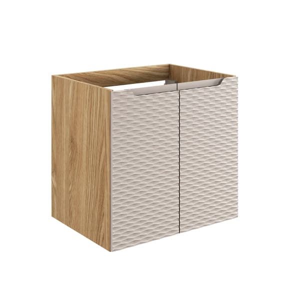 Vaskeskab 60 Cm Med 2 Døre - Olieret Eg, Beige