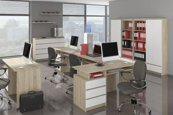 Akord computerskrivebord, sonoma-eg/hvid
