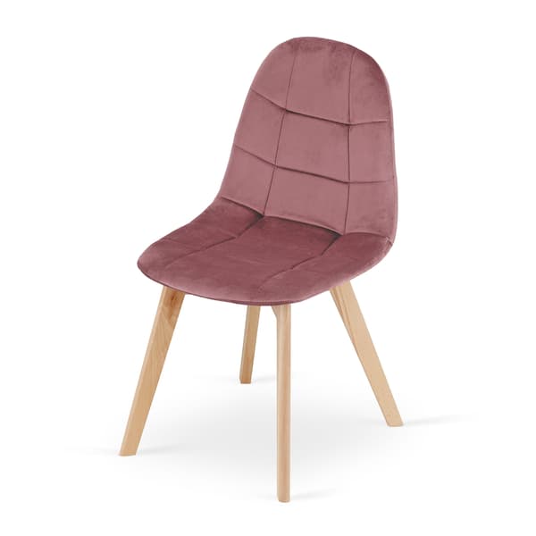 Bora Stol I Mörkrosa Sammet (4-Pack)