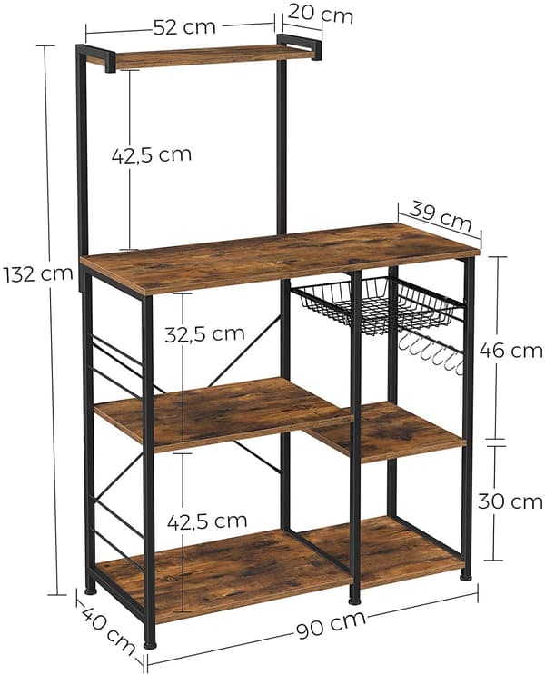 Leobert - Køkkenskab - Rustik Brun/Mat Sort - 90X40X132 Cm