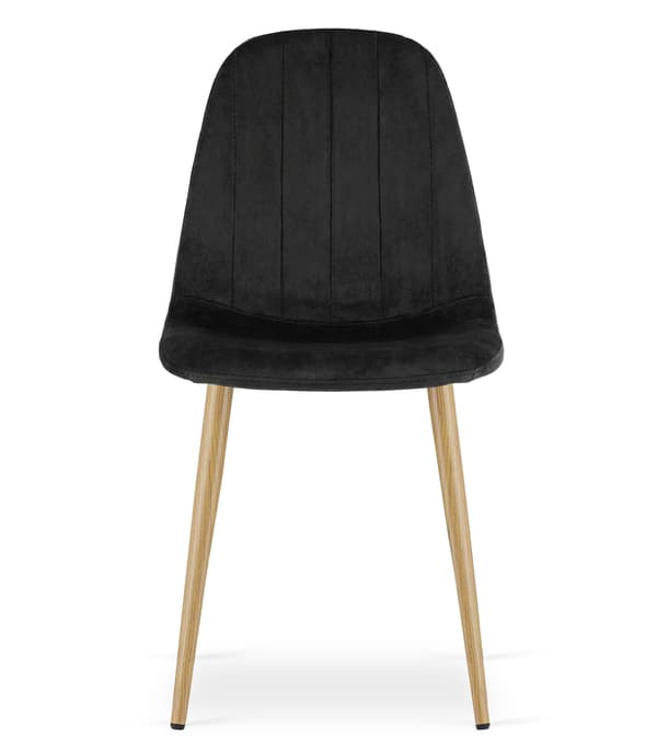 Leobert - Stol - Padva - Fløjl Sort/Egeben - 44,5X53X87 Cm