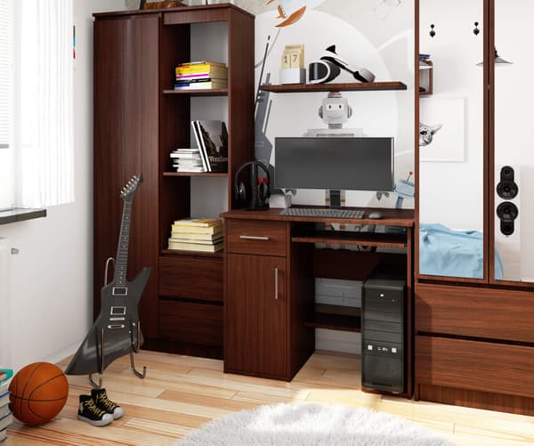 Akord Jay computerskrivebord, hvid Akord Jay computerskrivebord, wenge