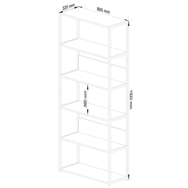 Akord Industriel Bogreol, Sort/Craft-Eg
