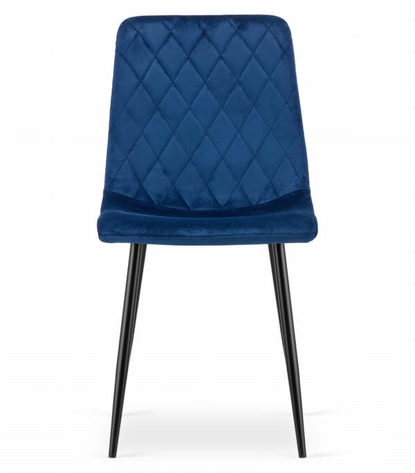 Turin Stol I Marinblå Sammet, 4-Pack