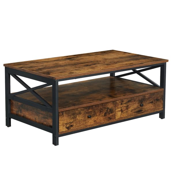 Leobert - Sofabord - Rustik Brun/Sort - 100X55X47 Cm