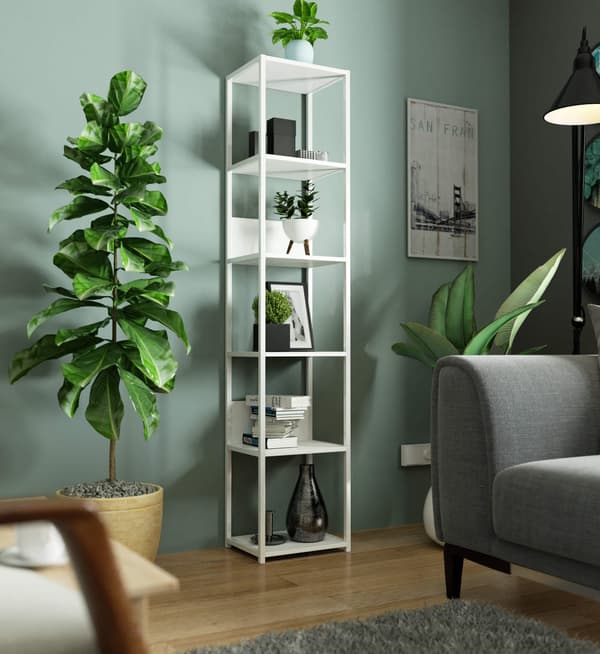 Akord Loft-metalreol, hvid