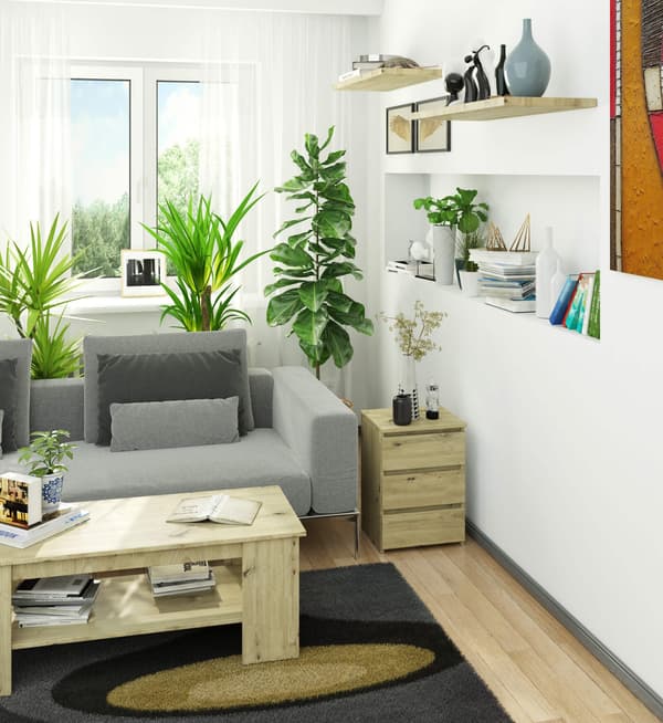 Akord Sängbord Med Låda Ek Modern 40X35X57