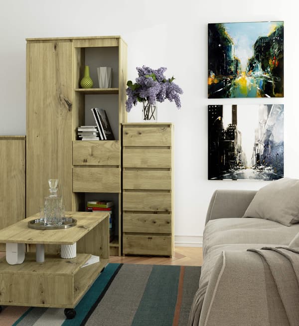 Akord Høj kommode Eg Artisan 40x35x109