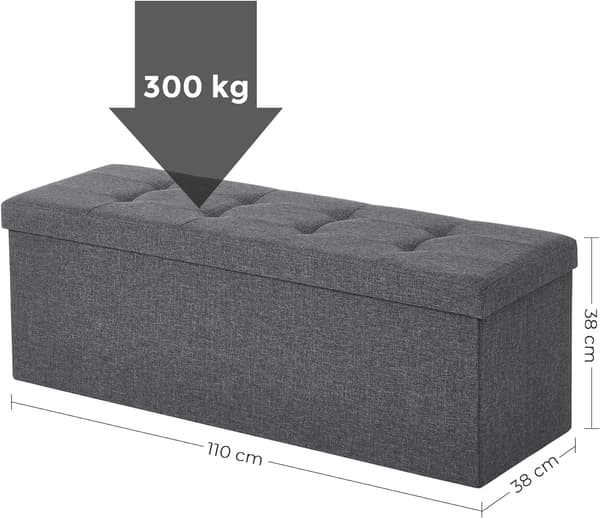 Leobert - Puff - Mörkgrå - 110X38X38 Cm