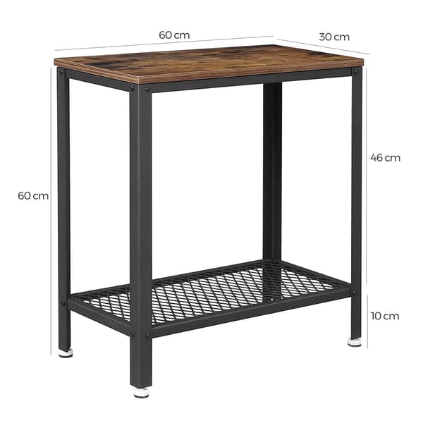 Leobert - Konsolbord - Rustik Brun/Sort - 60X30X60 Cm