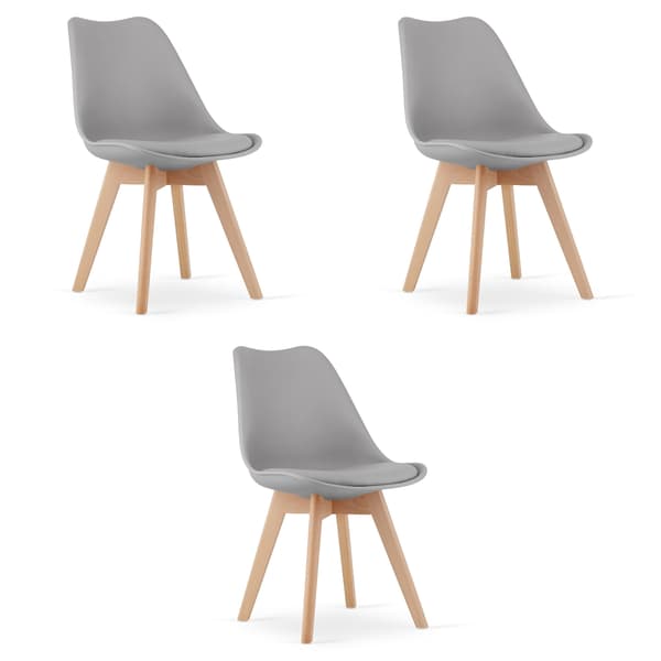 Leobert - Stol - Mark - Grå - 49X43X82 Cm - Set Med 3