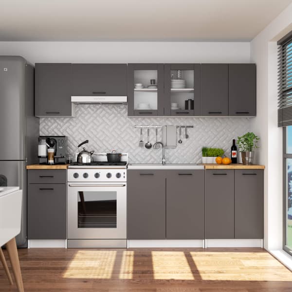 Akord Oliwia Køkkenoverskab, Hvid/Grå