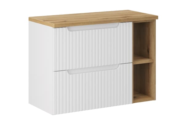 Badrumsmöbelset 80 Cm Med Bänkskiva - Nova Vit