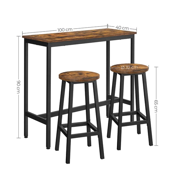 Leobert - Bord - Rustik Brun/Sort - 100X40X90 Cm