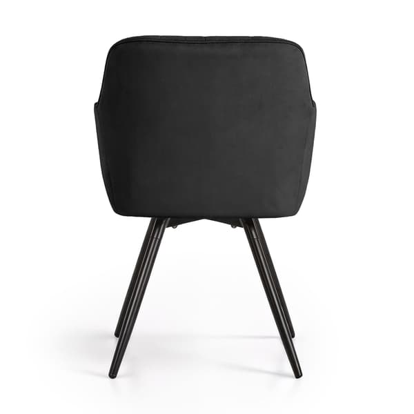 Akord Polstrede Spisebordsstole I Velour, 4-Pak, Sort, Sorte Ben