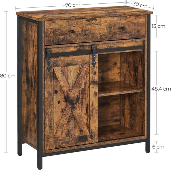 Leobert - Kommode - Rustik Brun/Sort - 70X30X80 Cm