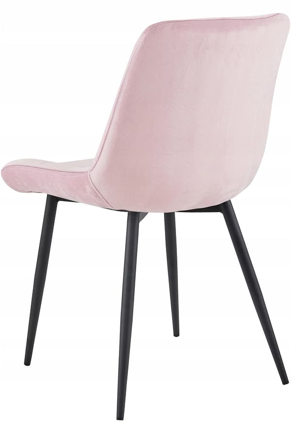 Leobert - Stol - Bera - Fløjl Lys Rosa/Sorte Ben - 54X60X88 Cm
