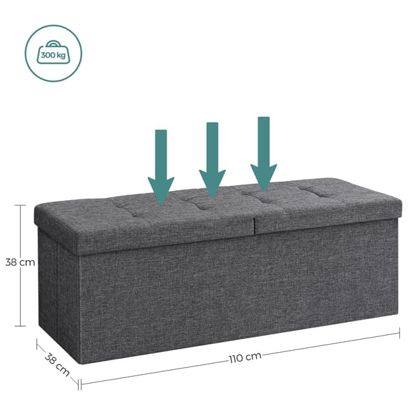 Leobert - Puf - Mørkegrå - 110X38X38 Cm