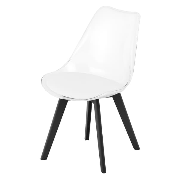 Stol Mark Transparent Med Svarta Ben, 2 St