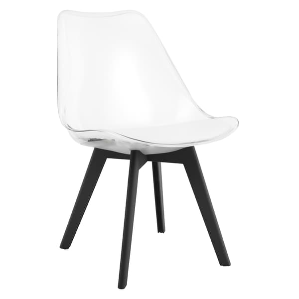 Stol Mark Transparent Med Svarta Ben, 1 St