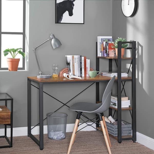 Leobert - Skrivebord - Rustik Brun/Sort - 120X60X120 Cm