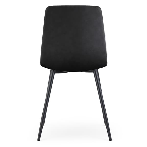 Akord Nero Quiltet Spisebordsstol I Velour, Sort, Sorte Ben