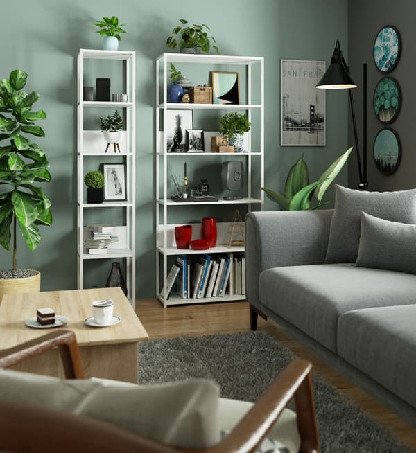 Akord Loft-metalreol, hvid
