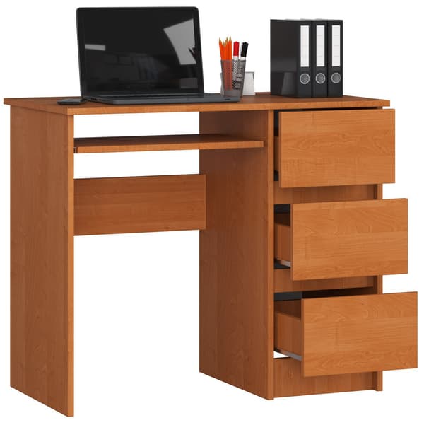 Akord Skrivebord 3 skuffer Computer Højre Bøg 90x50x77