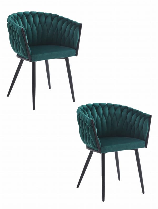 Orion Stol I Grön Sammet (2-Pack)