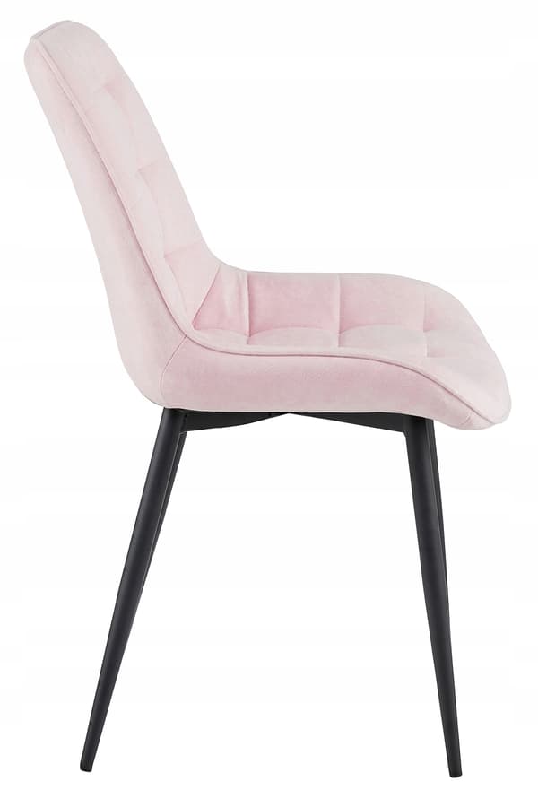 Leobert - Stol - Bera - Fløjl Lys Rosa/Sorte Ben - 54X60X88 Cm