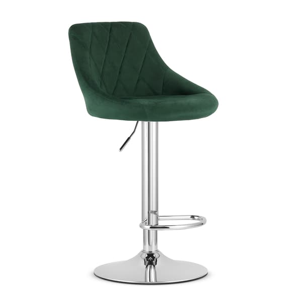 Barstol Kast, Grön Sammet, Kromad Bas, 85 - 1 Cm